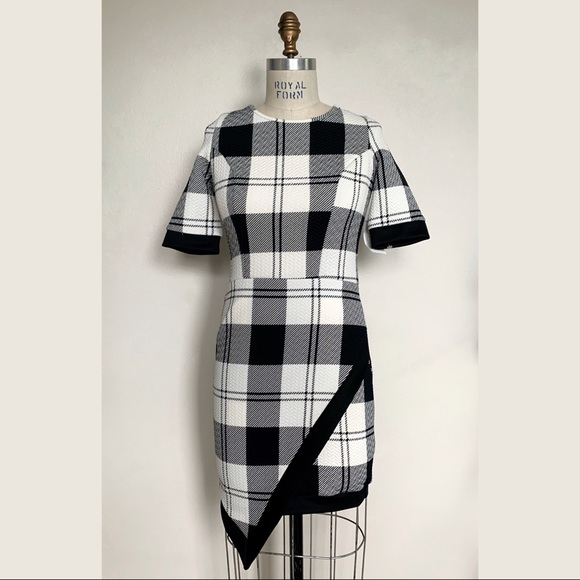 Necessary Clothing Dresses & Skirts - NWT Plaid Quilted Zip Up Bodycon Dress
